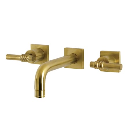Kingston Brass KS6127ML Two-Handle Wall Mount Bathroom Faucet, Brushed Brass KS6127ML